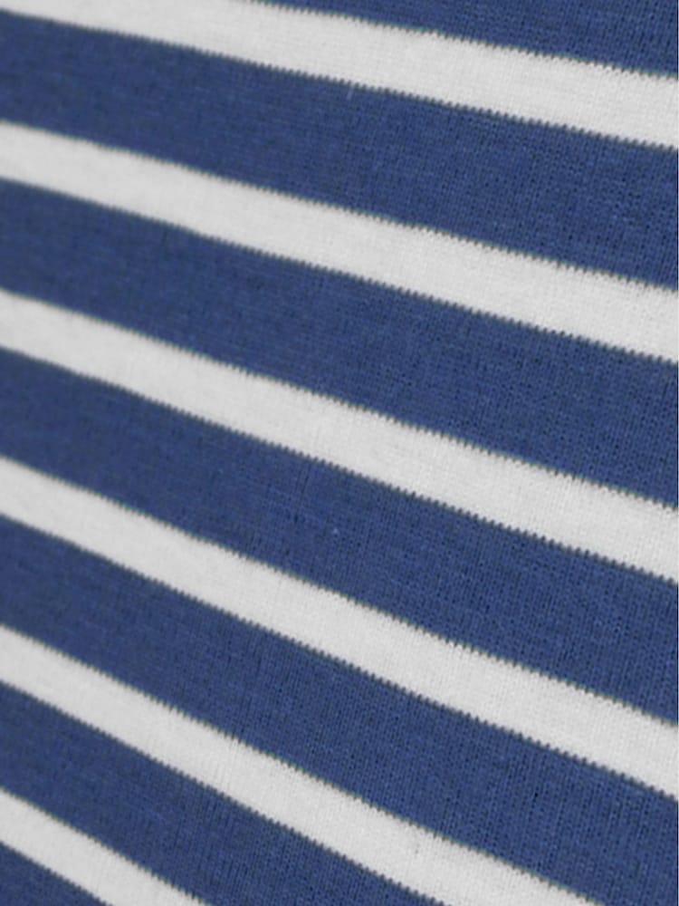 JoJo Maman Bébé Indigo Blue Stripe T-Shirt - Image 4 of 4