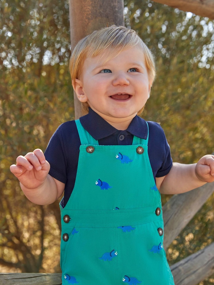 JoJo Maman Bébé Navy Short Sleeve Polo Shirt Bodysuit - Image 2 of 5