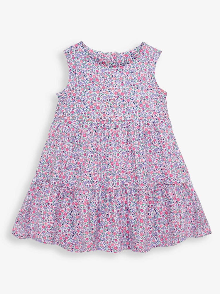 JoJo Maman Bébé Pastel Girls' Ditsy Tiered Dress - Image 1 of 2