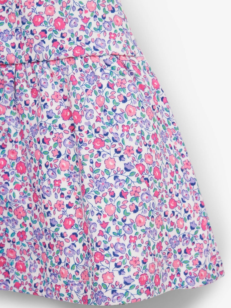 JoJo Maman Bébé Pastel Girls' Ditsy Tiered Dress - Image 2 of 2