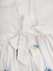 JoJo Maman Bébé White Girls' Peter Pan Collar Embroidered Party Dress - Image 10 of 10