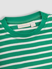 JoJo Maman Bébé Green Stripe T-Shirt - Image 2 of 4