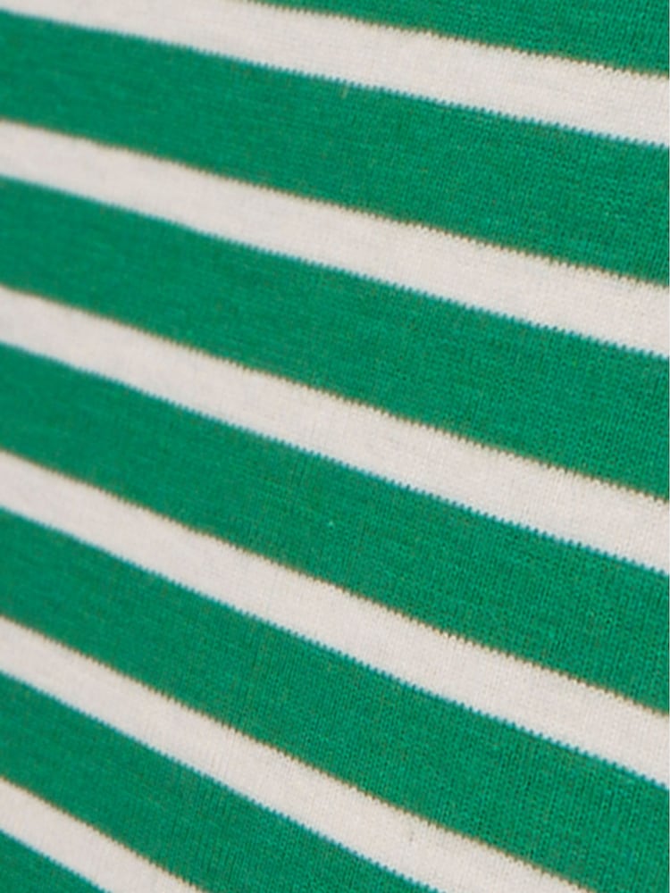 JoJo Maman Bébé Green Stripe T-Shirt - Image 4 of 4