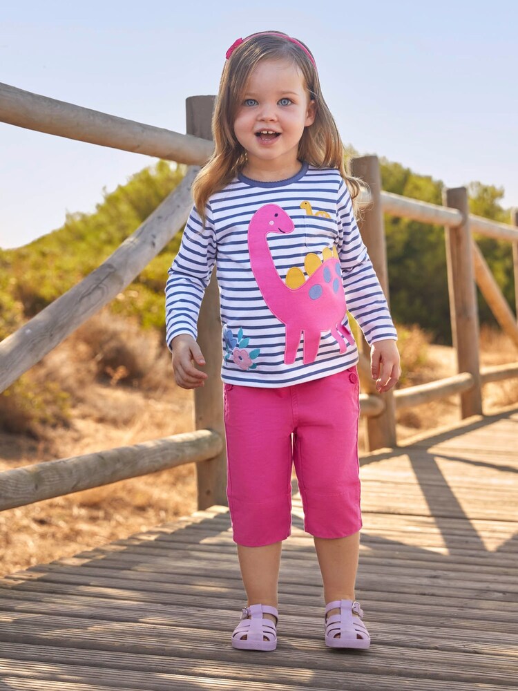 JoJo Maman Bébé Orchid Girls' Twill Clamdiggers - Image 1 of 5