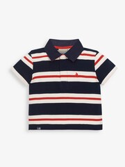 JoJo Maman Bébé Red Classic Stripe Polo Shirt - Image 2 of 3