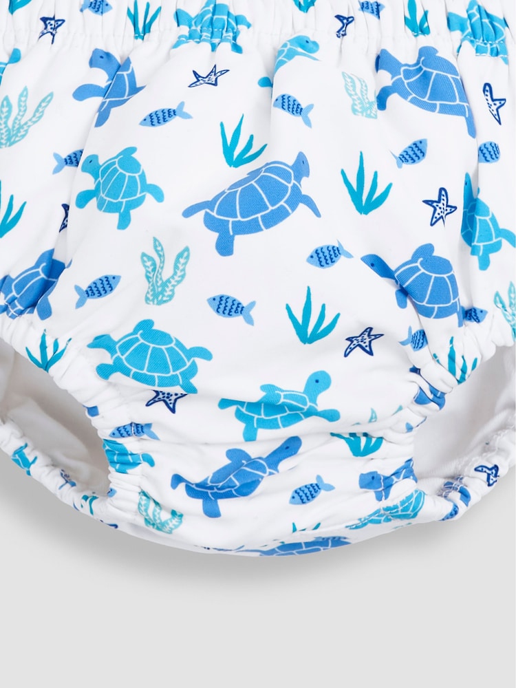 JoJo Maman Bébé Blue Turtle Swim Nappy - Image 3 of 3