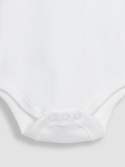 JoJo Maman Bébé White Lion Embroidered Collar Bodysuit - Image 3 of 5
