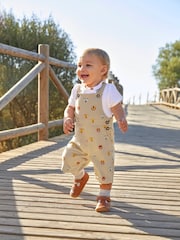 JoJo Maman Bébé White Lion Embroidered Collar Bodysuit - Image 5 of 5