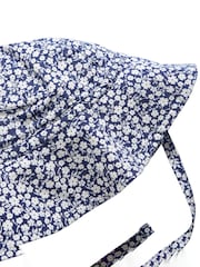 JoJo Maman Bébé Navy Blue Ditsy Floral Floppy Sun Hat - Image 2 of 3