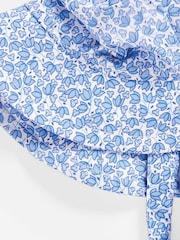 JoJo Maman Bébé Blue Girls' Pretty Bud Print Sun Hat - Image 2 of 2