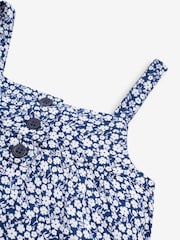 JoJo Maman Bébé Navy Blue Ditsy Floral Jumpsuit - Image 2 of 2