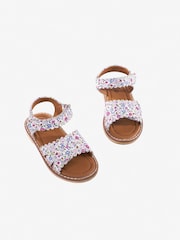 JoJo Maman Bébé Pink Pretty Leather Sandals - Image 1 of 4