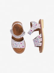 JoJo Maman Bébé Pink Pretty Leather Sandals - Image 3 of 4