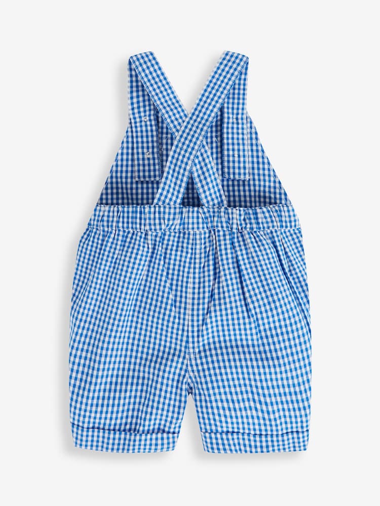 JoJo Maman Bébé Cobalt Boat Gingham Baby Dungarees - Image 3 of 3