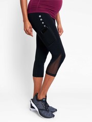 JoJo Maman Bébé Black Cropped Seamless Support Workout Maternity Leggings - Image 2 of 5