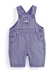 JoJo Maman Bébé Navy Nautical Stripe Baby Dungarees - Image 3 of 4