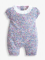 JoJo Maman Bébé Summer Ditsy Pink 2-Pack Pretty Baby Rompers - Image 2 of 4