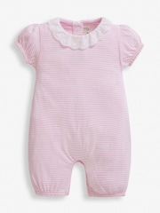 JoJo Maman Bébé Summer Ditsy Pink 2-Pack Pretty Baby Rompers - Image 3 of 4