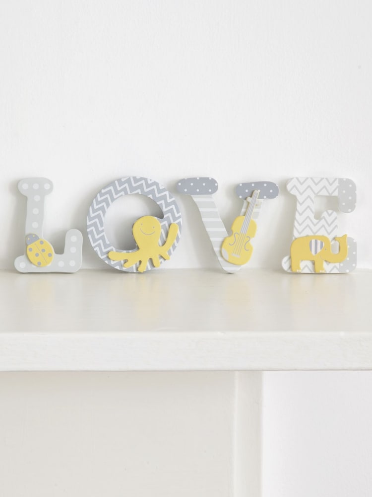 JoJo Maman Bébé Grey Wooden Letters - Image 10 of 12