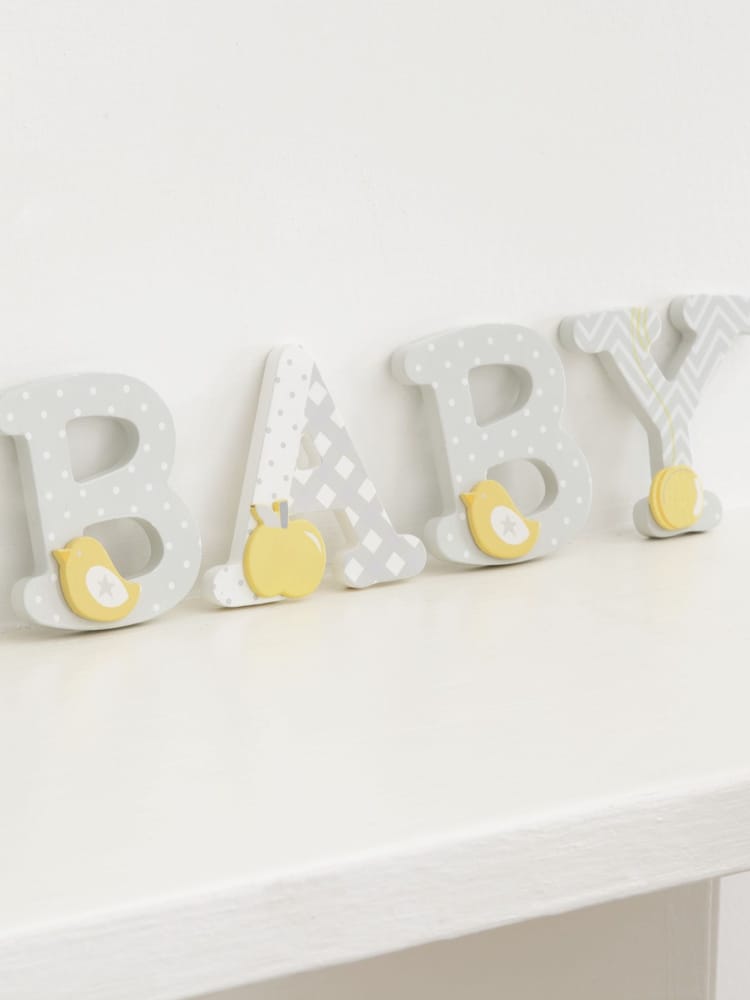 JoJo Maman Bébé Grey Wooden Letters - Image 12 of 12
