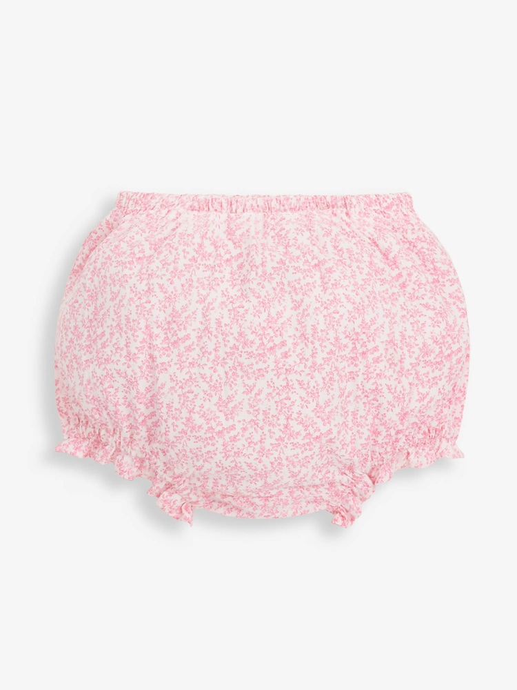 JoJo Maman Bébé Pink Ditsy Floral Smocked Jersey Dress - Image 5 of 5