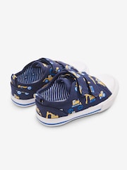 JoJo Maman Bébé Navy Digger Print Canvas Pumps - Image 2 of 7