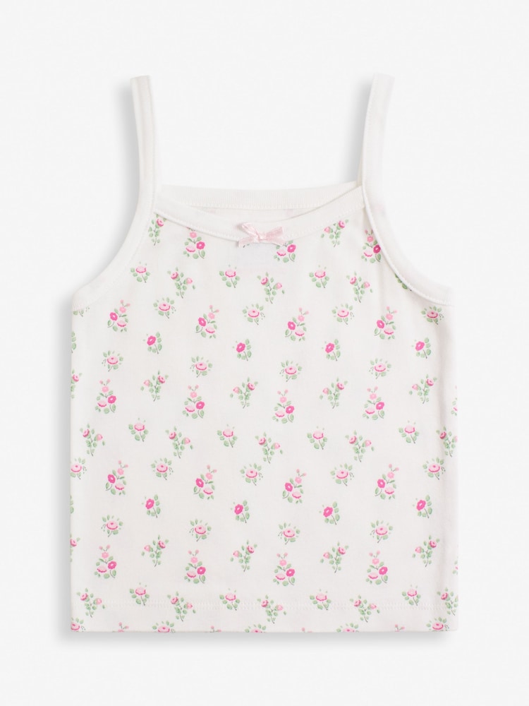 JoJo Maman Bébé Pink/Print 3-Pack Vest Set - Image 2 of 4