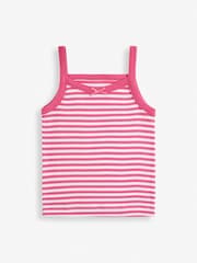 JoJo Maman Bébé Pink/Print 3-Pack Vest Set - Image 4 of 4