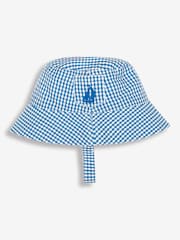JoJo Maman Bébé Cobalt Gingham Sun Hat - Image 1 of 1