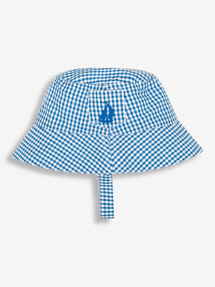 JoJo Maman Bébé Cobalt Gingham Sun Hat - Image 1 of 1