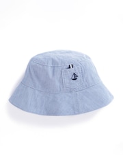 JoJo Maman Bébé Blue Stripe Sun Hat - Image 3 of 3
