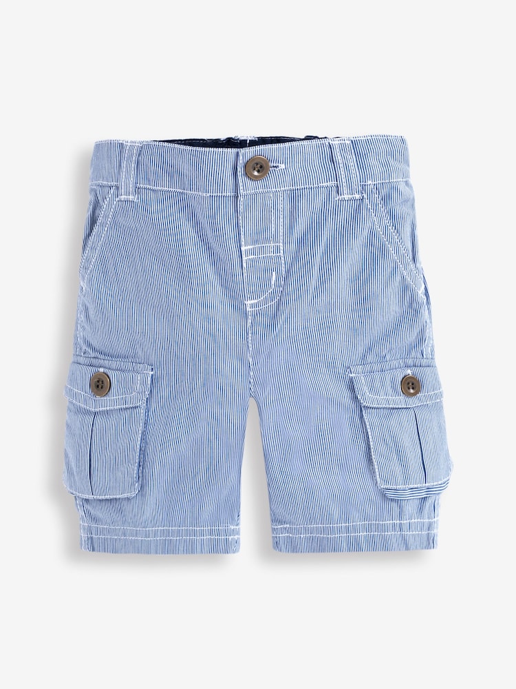 JoJo Maman Bébé Blue Stripe Cargo Shorts - Image 1 of 1