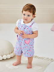 JoJo Maman Bébé White Plain Peter Pan Collar Baby Bodysuit - Image 4 of 6
