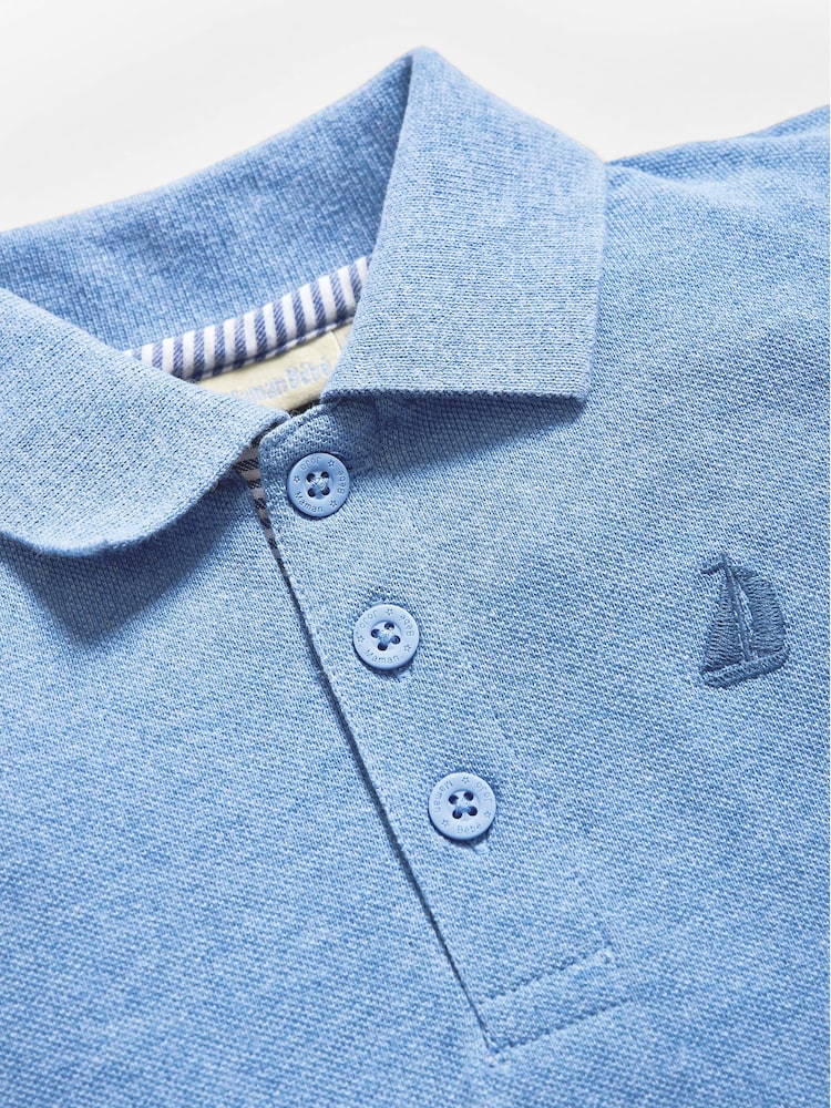 JoJo Maman Bébé Blue Polo Shirt - Image 2 of 4