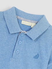 JoJo Maman Bébé Blue Polo Shirt - Image 3 of 4