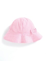 JoJo Maman Bébé Pink Seersucker Stripe Floppy Sun Hat - Image 3 of 3