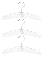 JoJo Maman Bébé White 3-Pack Wooden Newborn Gift Hangers - Image 1 of 2