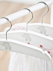 JoJo Maman Bébé White 3-Pack Wooden Newborn Gift Hangers - Image 2 of 2