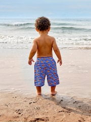 JoJo Maman Bébé Blue Crab Swim Shorts with Integral Nappy - Image 2 of 5