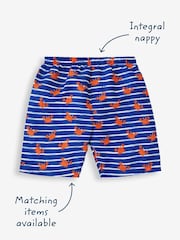 JoJo Maman Bébé Blue Crab Swim Shorts with Integral Nappy - Image 3 of 5