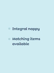 JoJo Maman Bébé Blue Crab Swim Shorts with Integral Nappy - Image 4 of 5