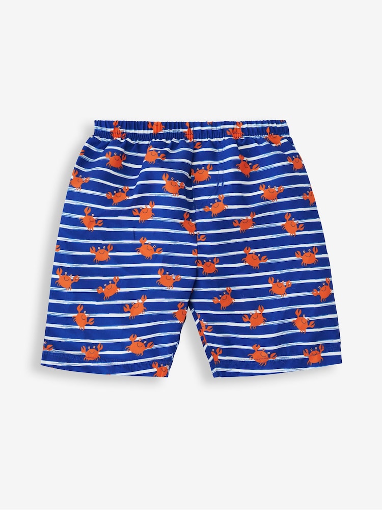 JoJo Maman Bébé Blue Crab Swim Shorts with Integral Nappy - Image 5 of 5