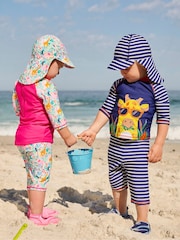 JoJo Maman Bébé Pink Safari UPF 50 2-Piece Sun Protection Suit - Image 2 of 6