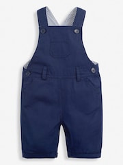 JoJo Maman Bébé Navy Woven Short Baby Dungarees - Image 1 of 5