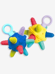JoJo Maman Bébé Multi 2-Pack Silicone Sensory Travel Teether Balls - Image 2 of 4