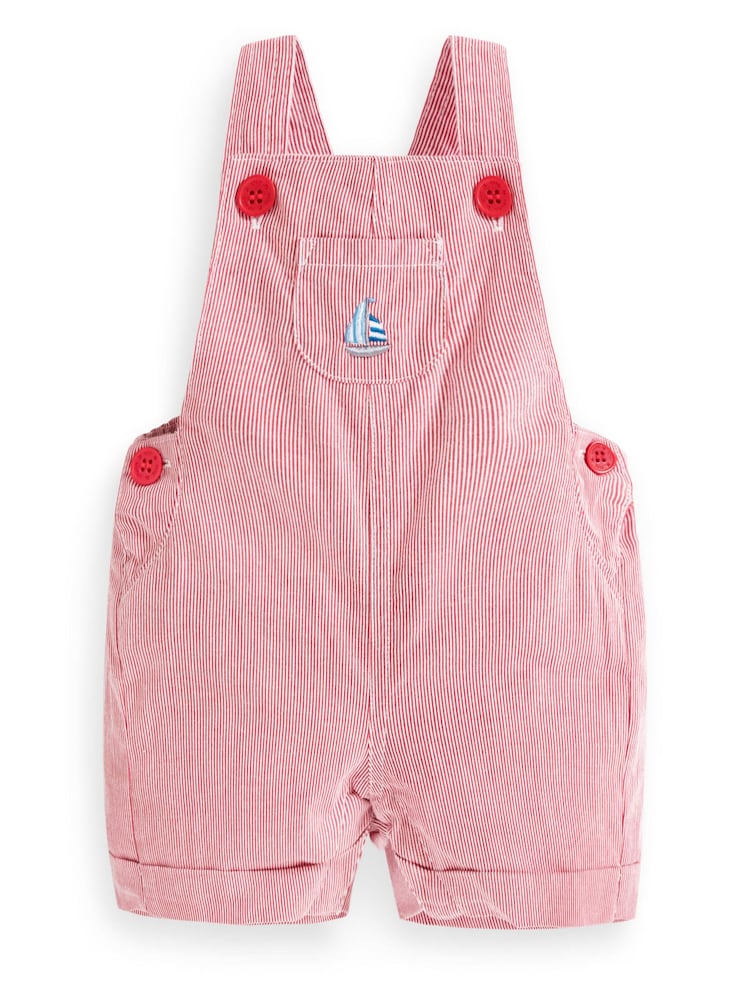 JoJo Maman Bébé Red Boat Stripe Dungarees - Image 2 of 2