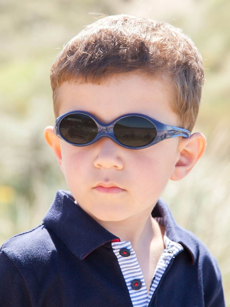 JoJo Maman Bébé Navy Blue Kids' Flexible Sunglasses with Straps - Image 2 of 2