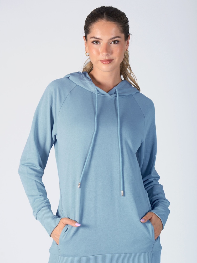 Pineapple Blue Womens Longline Hoodie - Image 1 of 5