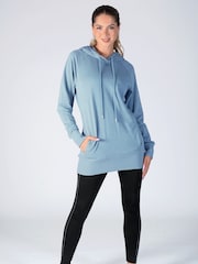 Pineapple Blue Womens Longline Hoodie - Image 3 of 5