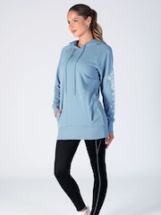 Pineapple Blue Womens Longline Hoodie - Image 4 of 5